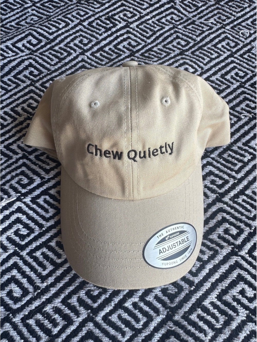 ‘Chew Quietly' Y2K Yupoong Stone Adjustable Baseball Cap